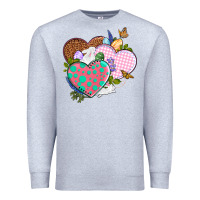 Heather Grey Easter Day Western Easter hearts Premium Sweatshirt - OliviaCreatesArt