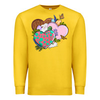 Lemon Easter Day Western Easter hearts Premium Sweatshirt - OliviaCreatesArt