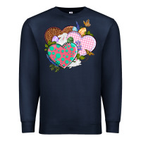 Navy Easter Day Western Easter hearts Premium Sweatshirt - OliviaCreatesArt
