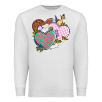 Oatmeal Heather Easter Day Western Easter hearts Premium Sweatshirt - OliviaCreatesArt