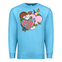 Ocean Blue Easter Day Western Easter hearts Premium Sweatshirt - OliviaCreatesArt