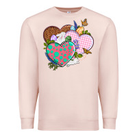 Pale Pink Easter Day Western Easter hearts Premium Sweatshirt - OliviaCreatesArt