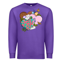 Purple Easter Day Western Easter hearts Premium Sweatshirt - OliviaCreatesArt