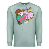 Seafoam Easter Day Western Easter hearts Premium Sweatshirt - OliviaCreatesArt
