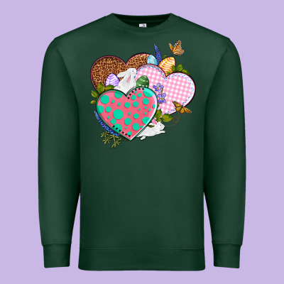 Easter Day Western Easter Hearts Premium Sweatshirt Designed By Oliviacreatesart