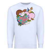 White Easter Day Western Easter hearts Premium Sweatshirt - OliviaCreatesArt
