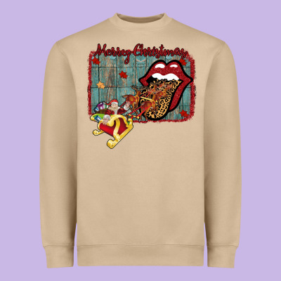 Merry Christmas Lips Santa Heavyweight Sweatshirt Designed By Bettercallsaul