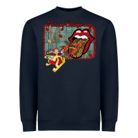 Navy Merry Christmas Lips Santa Heavyweight Sweatshirt - Bettercallsaul