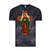 Cloud Black our lady of guadalupe cros Vintage Tee - JahusDesignShop