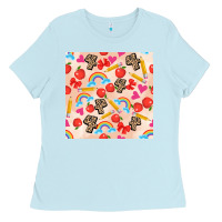 Baby Blue back to school seamless pattern 4 (3600x3600) Ladies Tee - AdoDesignShop