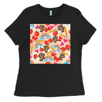 Black back to school seamless pattern 4 (3600x3600) Ladies Tee - AdoDesignShop