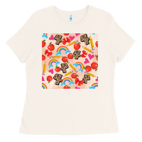 Bone back to school seamless pattern 4 (3600x3600) Ladies Tee - AdoDesignShop