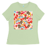 Matcha back to school seamless pattern 4 (3600x3600) Ladies Tee - AdoDesignShop
