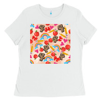 White back to school seamless pattern 4 (3600x3600) Ladies Tee - AdoDesignShop