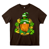 Chocolate Brown st patricks day gnomes horseshoe shamrock gold Heavy Core Tee - Artiststas