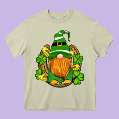 St Patricks Day Gnomes Horseshoe Shamrock Gold Heavy Core Tee Designed By Artiststas