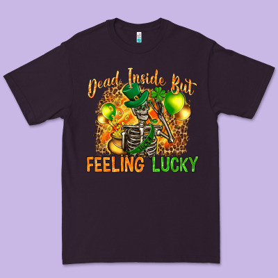 Dead Inside But Feeling Lucky Premium Tee Designed By Nancycooperartshop