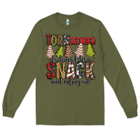 Army Green torn between looking like a snack and eating one christmas cake Long Sleeve Tee - Jasminsmagicworld