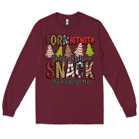 Burgundy torn between looking like a snack and eating one christmas cake Long Sleeve Tee - Jasminsmagicworld