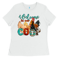 White welcome to our coop Ladies Tee - Artiststas