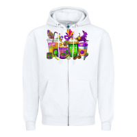 White mardi gras coffee cups cowgirl Zipper Hoodie - CowGirlArtShop