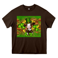 Chocolate Brown st patricks day cow Heavy Core Tee - Artiststas
