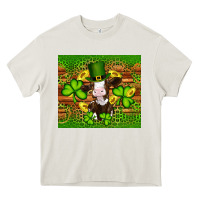 Cream st patricks day cow Heavy Core Tee - Artiststas