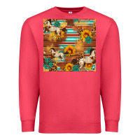 Cardinal Western Horse Sunflowers Gemstone Seamless Pattern Premium Sweatshirt - FaDigitalArtStudio