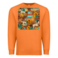 Carrot Western Horse Sunflowers Gemstone Seamless Pattern Premium Sweatshirt - FaDigitalArtStudio