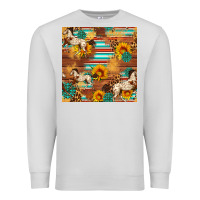 Dove Grey Western Horse Sunflowers Gemstone Seamless Pattern Premium Sweatshirt - FaDigitalArtStudio