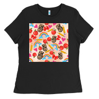 Black back to school seamless pattern 5 (3600x3600) Ladies Tee - AdoDesignShop
