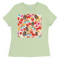 Matcha back to school seamless pattern 5 (3600x3600) Ladies Tee - AdoDesignShop