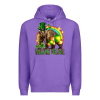 Purple St. Patrick's Day mear bear Premium Hoodie - HowdyJamesFarm