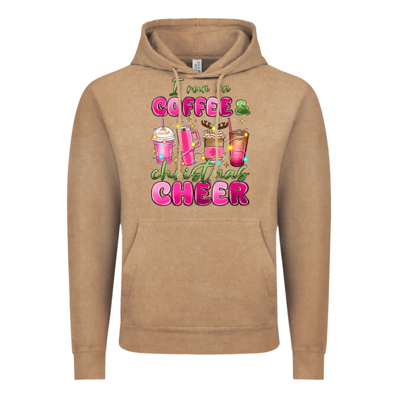 I Run On Coffee And Christmas Cheer Vintage Hoodie by MaliasSmallBusiness | Teevron