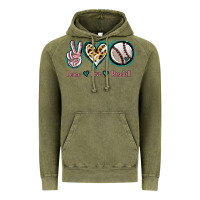 Vintage Olive Peace Love Baseball Vintage Hoodie - Jasminsmagicworld