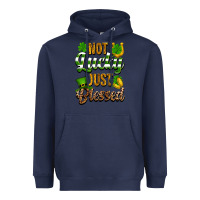 Navy St. Patrick's Not lucky just blessed Heavyweight Hoodie - OliviaCreatesArt