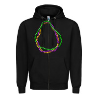 Black mardi gras beads Zipper Hoodie - CowGirlArtShop