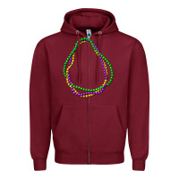 Burgundy mardi gras beads Zipper Hoodie - CowGirlArtShop