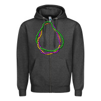 Charcoal Heather mardi gras beads Zipper Hoodie - CowGirlArtShop