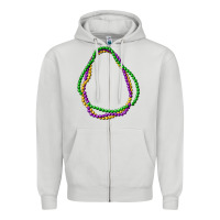 Dove Grey mardi gras beads Zipper Hoodie - CowGirlArtShop