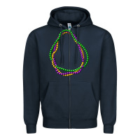 Navy mardi gras beads Zipper Hoodie - CowGirlArtShop