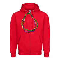 Red mardi gras beads Zipper Hoodie - CowGirlArtShop