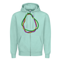 Seafoam mardi gras beads Zipper Hoodie - CowGirlArtShop