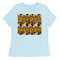 Baby Blue seamless poultry farm sunflowers chicken coop tumbler Ladies Tee - Artiststas