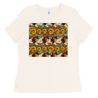 Bone seamless poultry farm sunflowers chicken coop tumbler Ladies Tee - Artiststas