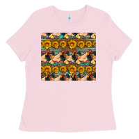Seamless Poultry Farm Sunflowers Chicken Coop Tumbler Ladies Tee | Teevron