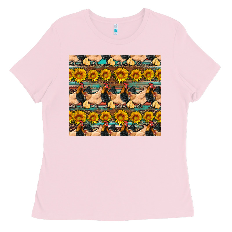 Seamless Poultry Farm Sunflowers Chicken Coop Tumbler Ladies Tee by Artiststas | Teevron