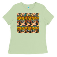 Matcha seamless poultry farm sunflowers chicken coop tumbler Ladies Tee - Artiststas