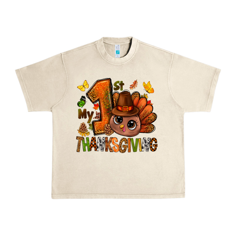 My First Thanksgiving With Turkey Bbs Urban Heavy Tee by BundleAndBundleShop | Teevron