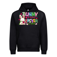 Black Bunny Kisses Easter Wishes Urban Hoodie - CowhideDigitalArt